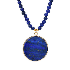 Collier en perles de lapis-lazuli bleu, best-seller, pour femmes, collier pendentif en pierre naturelle de luxe, forme goutte, pour chaîne de pull, bijoux - Product Image 5