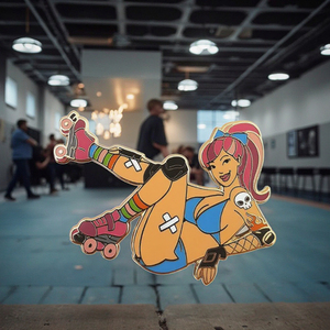 Nouvelle Offre Spéciale : Épingles, Badges et Broches Personnalisables en Émail Plaqué Or pour Filles de Roller Derby – Vente en Gros - Product Image 5