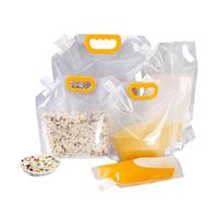 Pochette souple portable personnalisée avec logo imprimé numériquement, en matériau de qualité alimentaire, pour l'emballage de jus, de vin et de bière