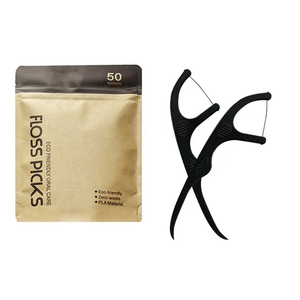 Hilo Dental desechable portátil personalizado ecológico <span class=keywords><strong>de</strong></span> alta calidad, paquete biodegradable con sabor a fresa y carbón <span class=keywords><strong>de</strong></span> Bambú - Product Image 4