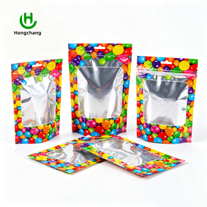 Ventes en gros de sachets en plastique Mylar personnalisés avec logo imprimé, 3,5 g, 17 g, 28 g, sachets debout avec fermeture éclair, sachets alimentaires en Mylar avec fenêtre - Product Image 4