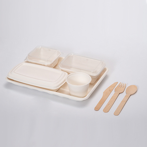 Restauration en vol, vaisselle jetable écologique en bagasse, biodégradable - Product Image 2