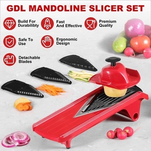 Coupe-légumes multifonctionnel GDL, mandoline manuelle, trancheuse à fruits, pommes de terre, légumes, <span class=keywords><strong>râpe</strong></span>, trancheuse - Product Image 3
