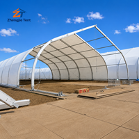 Tenda Lengkung Aluminium Clear Span untuk Gudang Luar Ruangan, Solusi Penyimpanan, Tahan Lama, Kain PVC Anti Air, Kanopi Lengkung untuk Industri