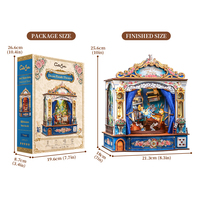 CuteBee DIY Kit de construction de maison miniature en bois, thème Théâtre de rêve mécanique, insert pour étagère avec éclairage LED