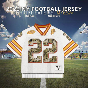 2026 voor voetbaltenue # 1 Malik Nabers Jaxson Dart sneldrogende Amerikaanse jersey met korte mouwen - Product Image 2