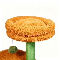 En gros, Arbre à chat 3 niveaux de luxe moderne écologique personnalisé, avec grand condo pour animaux en peluche, fausse fourrure et sisal