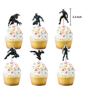 BIack Panther Globos impresos de 12 pulgadas pastel de papel desechable Cupcake Topper niños niño superhéroe Kit de decoración para fiesta de feliz cumpleaños - Product Image 3