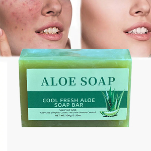 Thuần Chay Hữu Cơ 100% Sáng Nám Tắm Tẩy Trắng Cơ Thể Mặt Làm Trắng Điều Trị Mụn Trứng Cá Handmade Aloe Vera Xà Phòng Thanh - Product Image 1
