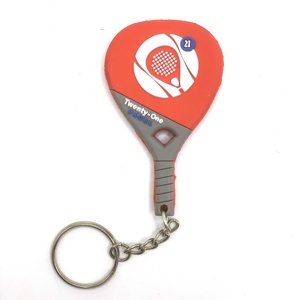 Nhà máy trực tiếp Cá nhân hoá tùy chỉnh Dễ Thương 3D <span class=keywords><strong>Silicone</strong></span> Key Ring 2D cao su padel vợt Móc Chìa Khóa mềm PVC paddel <span class=keywords><strong>Keychain</strong></span> - Product Image 5