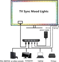 Kit de Tiras de Luces LED Inteligentes Tuya Wifi, Retroiluminación LED Sincronizada con TV 4K, Luz Ambiental para Pantalla de PC, Control por Voz con Integración con Alexa y Google