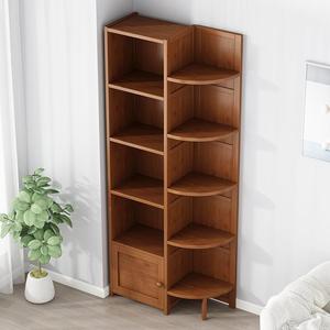 Juego de muebles de esquina de bambú que ahorran espacio: Librería, estante de almacenamiento, gabinete de esquina triangular y estantería estrecha - Product Image 2