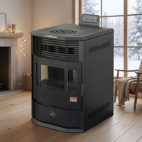 Chaowan 23KW Poêle à granulés de bois moderne autoportant en acier avec verre trois faces, protection contre la surchauffe, garantie de 3 ans
