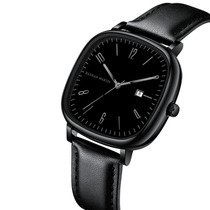 Usine de montres ODM, bracelet en cuir véritable, montre carrée en acier inoxydable, montres personnalisées, montre-bracelet minimaliste pour homme, montre à quartz - Product Image 3