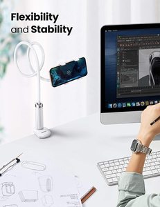 LP113 Gooseneck Clip Phone Holder Bed Desk Cell Mount Flexible Lazy Long Arm Clamp Holder <b>Stand</b> for Flexible Lazy Long Arm Clamp - Product Image 4