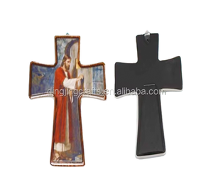 עתיק צלב קרמיקה דתי משובח סובלימציה שלט קיר קרמיקה דתית בעיצוב הבית - Product Image 1