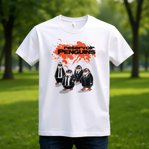 T-shirt Reservoir Penguins bianca da uomo, maglietta promozionale - Product Image 3