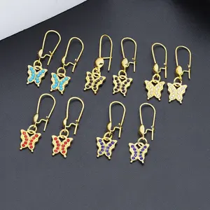 925Silver4ctYellow rectangular high carbon rhinestone earrings8*10Ice Flower cut ear hook