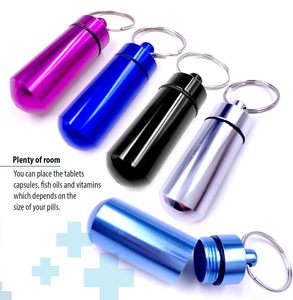 Porte-pilules porte-clés, étui à pilules en aluminium mini imperméable, conteneur de médicaments portable <span class=keywords><strong>pour</strong></span> <span class=keywords><strong>les</strong></span> voyages, organisateur de pilules de poche <span class=keywords><strong>pour</strong></span> <span class=keywords><strong>les</strong></span> vitamines - Product Image 3