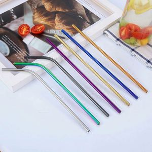Wholesale <b>Drinking</b> <b>Straws</b> Set Reusable Metal Logo Bent Straight 304 Stainless Steel <b>Straw</b> Brush Bar Accessories - Product Image 5