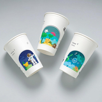 Gobelet en papier à double paroi de 24 oz personnalisé pour bubble tea, compatible café chaud, avec compartiment surprise et jouet intégré au fond (Blind Box)
