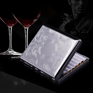 Accessoires pour fumeurs, étui à cigarettes en métal, boîte à cigarettes de poche en acier inoxydable, cadeau pour homme - Product Image 4