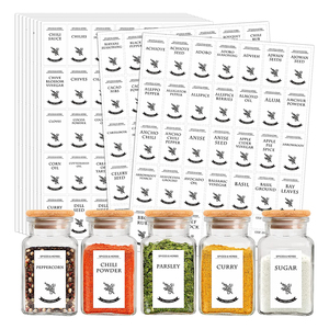 Etiqueta adesiva minimalista, etiqueta de tempero preto e branco, à prova d'água, painéis de cozinha para recipientes - Product Image 2