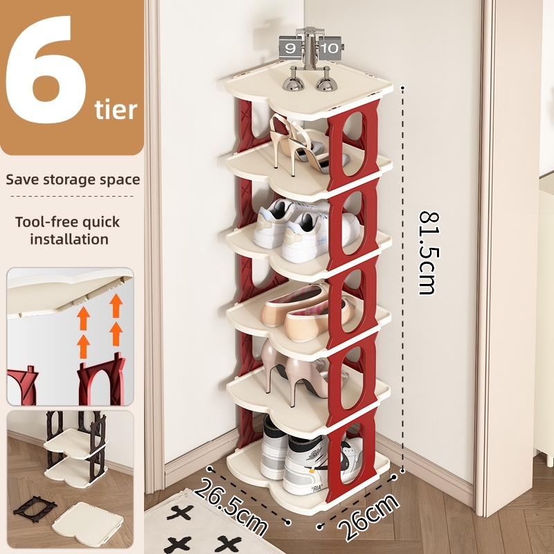 shoe rack-elegant red-6 tiers