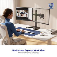 Nouvel arrivage : Support de moniteur double écran rotatif 13-32 pouces, bras mécanique de bureau pivotant à 90 degrés avec base et fonction de levage cantilever