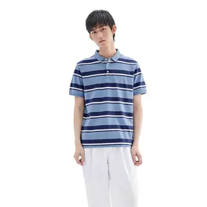 Áo Polo Nam Kẻ Sọc Thường Ngày Logo Tùy Chỉnh Mới 2022 Áo Thun Polo Cotton Cho Nam