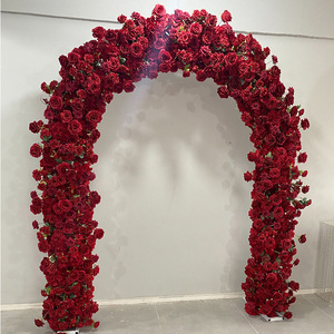 Arche fleurie de mariage M-UFA062, nouveau design, en forme de U, arche fleurie artificielle en roses pour arrangements de mariage. - Product Image 3