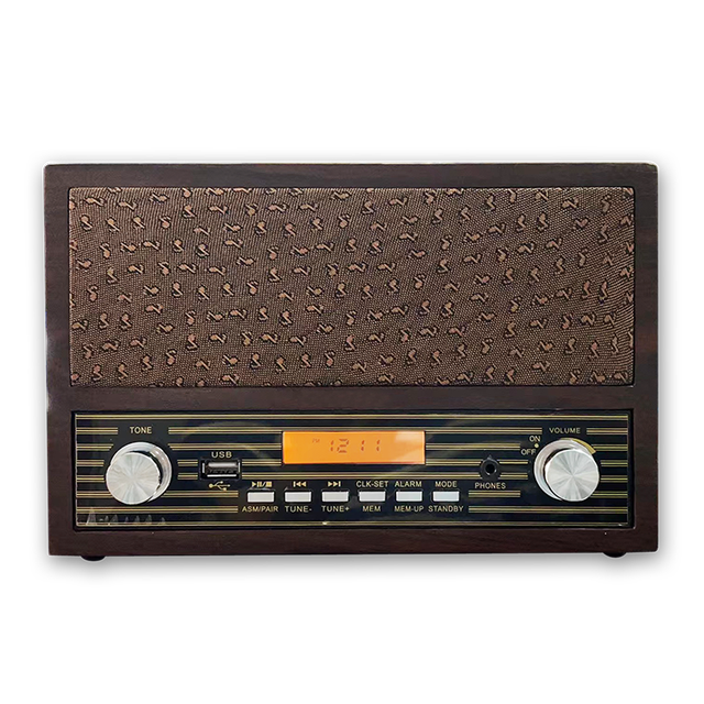 Factory supply FM Radio player mini speaker wooden Retro DAB speaker