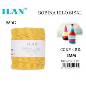 Spago di Sisal Ilan, Bobina da 3mm, Giallo, 250g, Materiale per Artigianato - Product Image 3