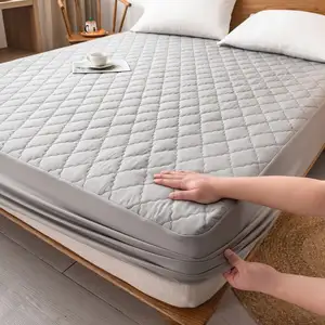 Holesale-Funda de colchón acolchada, protector de falda de cama transpirable