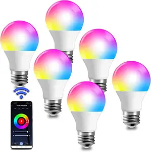 Bombilla de Google Home de fábrica, lámpara RGB de 9W, Bombilla Led E27 de iluminación inteligente de 220V