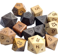 Set Dadu DND Kayu Alami Buatan Tangan 1 Buah Dadu Polihedral Persegi Tepi Tajam Dungeons Dragons Permainan Papan RPG Hadiah Pesta
