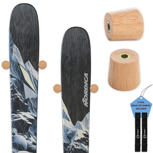 Supporto <span class=keywords><strong>da</strong></span> Parete per Sci, Espositore Minimalista in Legno Duro, Ganci Decorativi per <span class=keywords><strong>Appendere</strong></span>, Porta Sci Verticale per Garage - Product Image 1