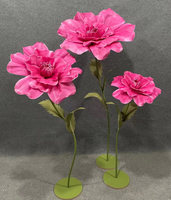 Décorations de scène de mariage Vitrine Fleurs artificielles géantes avec support et bases