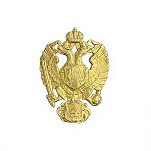 Placa Decorativa para Casco Shako Austriaco del 4º Regimiento, para Casco de Artillería, Decoración en Latón Dorado, Fundido a Presión, Sin Níquel - Product Image 1