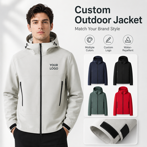 Veste de pluie personnalisée avec logo, coupe-vent, à capuche, respirante, légère, pour la randonnée et le travail en extérieur - Product Image 1