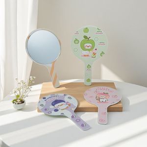 A652 Round Handheld Makeup <b>Mirror</b> 21x12cm Portable Cartoon Design For Students And Gifts - Product Image 4