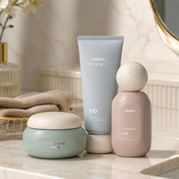 Ensemble de flacons compte-gouttes en verre givré de luxe pour soins de la peau, sérum et huiles essentielles, 30 ml et 50 ml, ensemble d'emballage cosmétique, pot à crème personnalisé