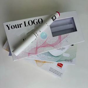 Custom Matte Art Paper Flat <b>Box</b> UV Printed EVA Lined Embossed Eco Friendly Luxury Case for 2 Skincare <b>Pens</b> - Product Image 1