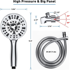 Pommeau de <span class=keywords><strong>Douche</strong></span> Portable Moderne ABS VANTO avec <span class=keywords><strong>Tuyau</strong></span> Anti-Fuite Haute Pression Effet Pluie et Support Mural – Conception Durable pour Salle de Bain - Product Image 5