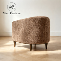 Fauteuil d'appoint moderne en tissu Teddy Sherpa, chaise rembourrée pour salon, chambre, appartement, mobilier de maison