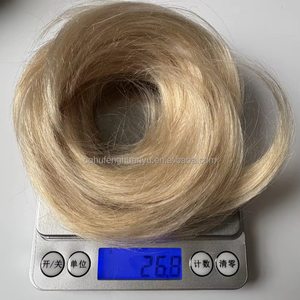 Ciambelle di coda di cavallo <span class=keywords><strong>capelli</strong></span> umani Chignon parrucchino Updo ciambelle Remy <span class=keywords><strong>extension</strong></span> <span class=keywords><strong>capelli</strong></span> elastici elastici elastici elastici castano biondo - Product Image 2