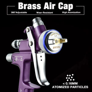 스테인레스 스틸 바늘 팁이있는 프리미엄 1.3mm 에어 스프레이 건 600ml 중력 공급 컵 자동차 페인트 스프레이 전용 - Product Image 4