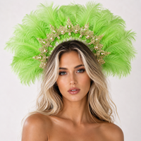 Nouvelles coiffes en plumes blanches de luxe, cousues à la main, qualité supérieure, mode unisexe, pour événements et carnaval