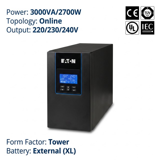 Eaton DX Series DX3000CNXL 3kVA 2.4kW 220V CE UL ISO Online Double Conversion Long Backup UPS for Telecom Base Station System