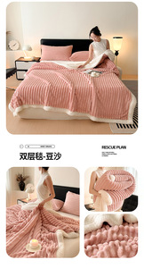 Manta gruesa de lana de cordero para <span class=keywords><strong>invierno</strong></span>, funda de lana de leche, chal de lana Coral para siesta de oficina, manta para sofá, edredón pequeño - Product Image 4